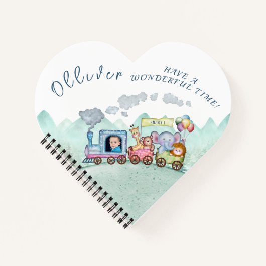 ヴィンテージ列車輸送誕生日水彩写真 ノートブック (正面)