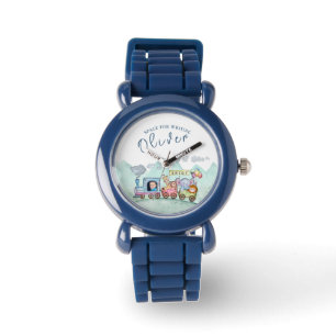 ヴィンテージ列車輸送誕生日水彩写真 腕時計