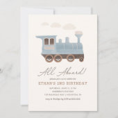 ヴィンテージ列車輸送誕生日 招待状 (正面)