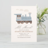 ヴィンテージ列車輸送誕生日 招待状 (スタンド正面)