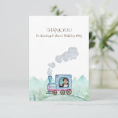 ヴィンテージ列車都市デザイン 子供へ サンキューカード (スタンド正面)