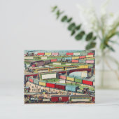 ヴィンテージ列車駅スケッチ ポストカード (スタンド正面)