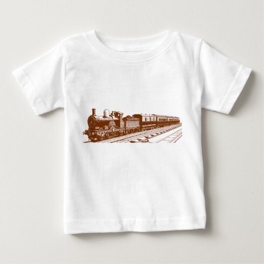 ヴィンテージ列車 – クルミ ベビーTシャツ (正面)