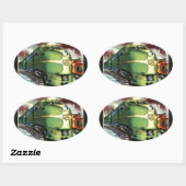 ヴィンテージ列車 楕円形シール (シート)