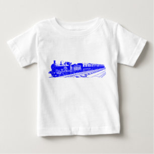 ヴィンテージ列車 – 青 ベビーTシャツ