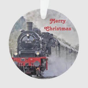 ヴィンテージ列車SLフォトクリスマス オーナメント
