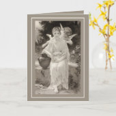 ヴィンテージ初の恋の声 カード (黄色い花)