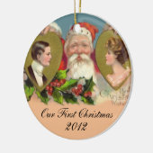 ヴィンテージ初めてのクリスマスオーナメント セラミックオーナメント (左)