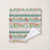 ヴィンテージ刺しゅうレース効果 バスタオルセット (ウォッシュタオル)