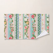 ヴィンテージ刺しゅうレース効果 バスタオルセット (ハンドタオル)