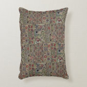 ヴィンテージ刺しゅう模様ブルーピンク アクセントクッション (正面(垂直))