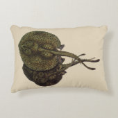 ヴィンテージ刺しエイ、海洋生物 アクセントクッション (正面)