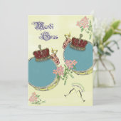 ヴィンテージ刺激を受けたマルディグラスパーティー 招待状 (スタンド正面)