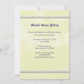 ヴィンテージ刺激を受けたマルディグラスパーティー 招待状 (裏面)