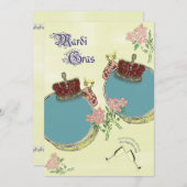 ヴィンテージ刺激を受けたマルディグラスパーティー 招待状 (正面/裏面)