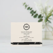 ヴィンテージ刺激を受けたモノグラムリハーサルディナー-黒 招待状 (スタンド正面)