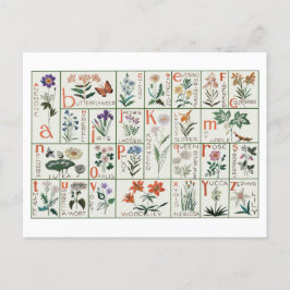 ヴィンテージ刺繍アルファベットサンプラー |ワイルドフラワー ポストカード
