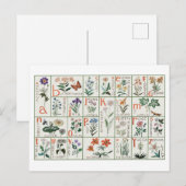 ヴィンテージ刺繍アルファベットサンプラー |ワイルドフラワー ポストカード (正面/裏面)