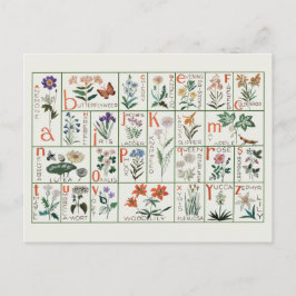 ヴィンテージ刺繍アルファベットサンプラー |ワイルドフラワー ポストカード