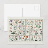 ヴィンテージ刺繍アルファベットサンプラー |ワイルドフラワー ポストカード (正面/裏面)