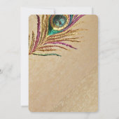 ヴィンテージ刺繍ピーコックフェザー誕生パーティー 招待状 (裏面)