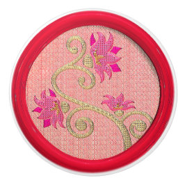 ヴィンテージ刺繍ルック花裁縫ボタン セラミックノブ