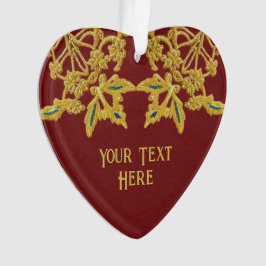 ヴィンテージ刺繍ルック金ゴールドの糸まカスタマイズたは オーナメント