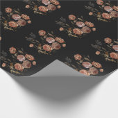 ヴィンテージ刺繍:黒のバラ。 ラッピングペーパー (角)