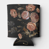 ヴィンテージ刺繍:黒のバラ。 缶クーラー (裏面)