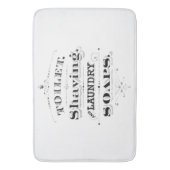 ヴィンテージ刻印のトイレタリー広告タイポグラフィ バスマット (正面縦)