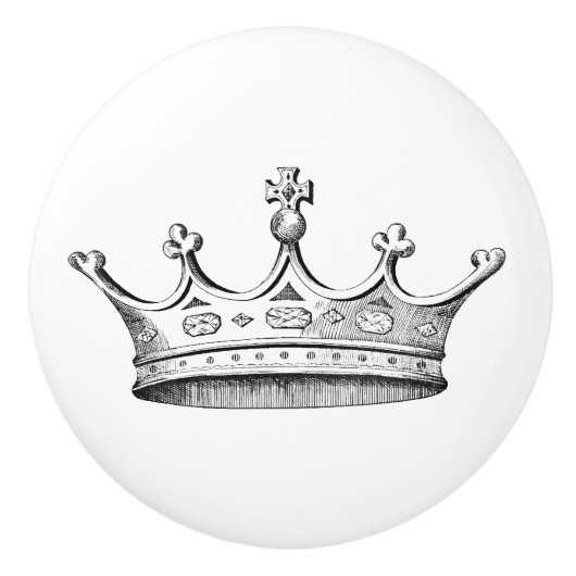 ヴィンテージ刻印クラウン セラミックノブ (正面)