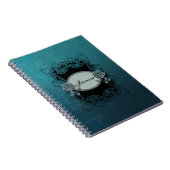 ヴィンテージ刻印パーソナライズされた青 ノートブック (右側)