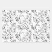 ヴィンテージ刻印フランスのフローラファンタジートイル ラッピングペーパーシート (正面3)