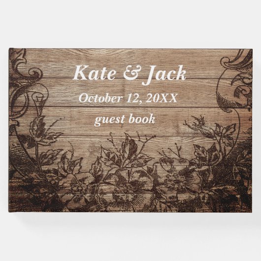 ヴィンテージ刻印結婚材 ゲストブック (正面)