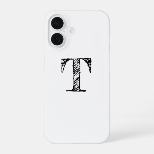 ヴィンテージ刻印1文字 iPhone 16ケース (裏面)