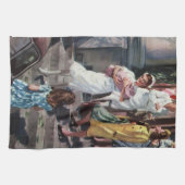 ヴィンテージ剤、ナース付生まれたばかりのベビー乳児 キッチンタオル (横)