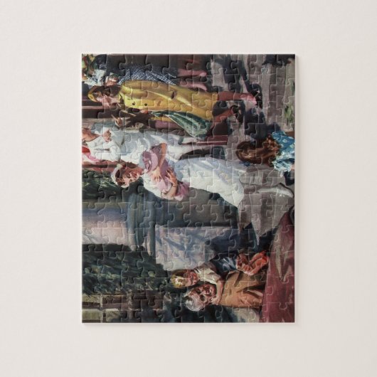 ヴィンテージ剤、ナース付生まれたばかりのベビー乳児 ジグソーパズル (縦)