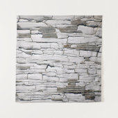 ヴィンテージ剥離:白い壁の美学 タペストリー (正面(横))