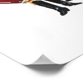 ヴィンテージ劇団ドラマー女の子の音楽 ポスター (角)