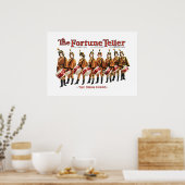 ヴィンテージ劇団ドラマー女の子の音楽 ポスター (キッチン)