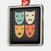 ヴィンテージ劇場の仮面劇俳優 メタルオーナメント (左)