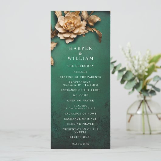 ヴィンテージ劇場の結婚式プログラム 招待状 (スタンド正面)