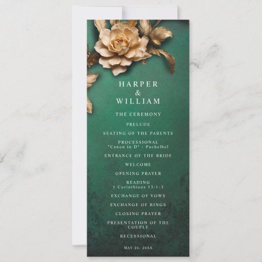 ヴィンテージ劇場の結婚式プログラム 招待状 (正面)