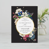 ヴィンテージ劇的フローラスクエア結婚式招待状 箔招待状 (立ち正面)