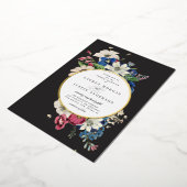 ヴィンテージ劇的フローラスクエア結婚式招待状 箔招待状 (回転した状態)