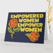 ヴィンテージ力を持つ女性が女性フェミニストの芸術を力づける カード (黄色い花)