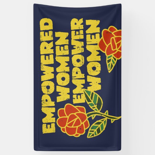 ヴィンテージ力を持つ女性が女性フェミニストの芸術を力づける 横断幕 (縦)