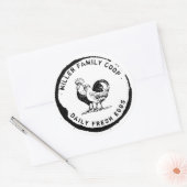 ヴィンテージ加飾コーヒー染みチキンコック ラウンドシール (封筒)