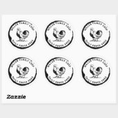 ヴィンテージ加飾コーヒー染みチキンコック ラウンドシール (シート)