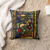 ヴィンテージ加飾フローラステンドグラス クッション (ブランケット)